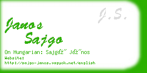 janos sajgo business card